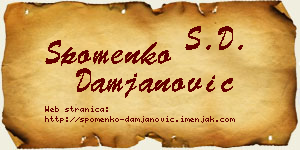 Spomenko Damjanović vizit kartica